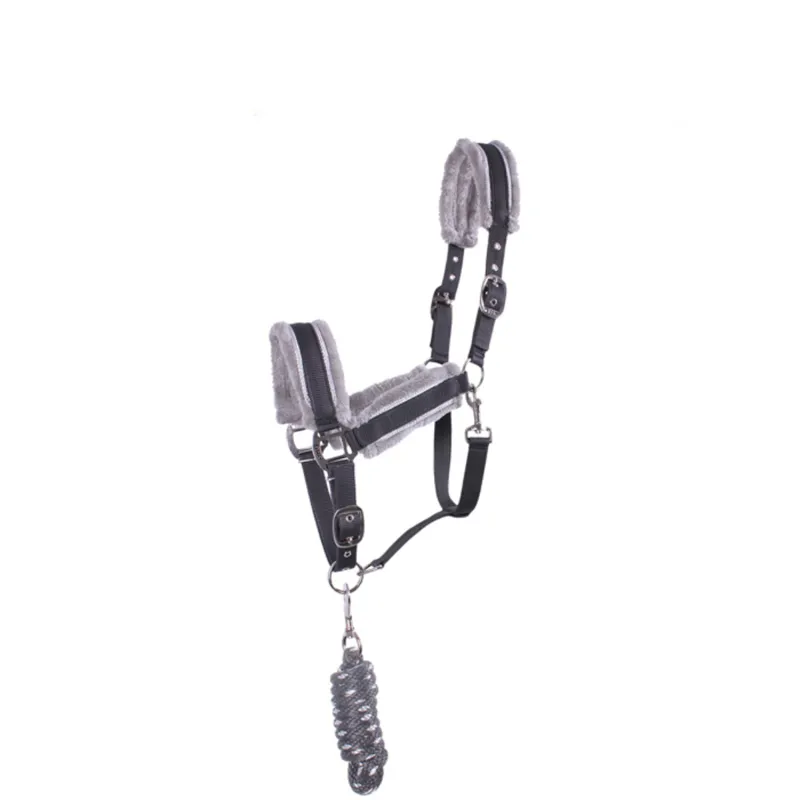 QHP Headcollar Set Doici - Black/silver